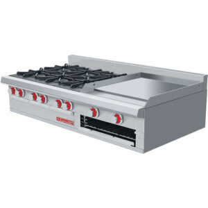 Coriat EC-6-GRILL MESA MASTER Estufa Múltiple 6 Quemadores Abiertos con Plancha Gratinador Categoria Premium