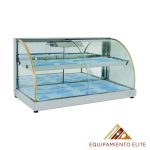 Kreppsland VFD-65-S-S Vitrina Doble Piso De 65 Cms Doble Apertura, En Acero Inoxidable Bandejas En Espejo