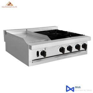 Estufa Multiusos Equipada con Plancha - Asador - 2 Quemadores Mayora EM3/1P+1A+1Q