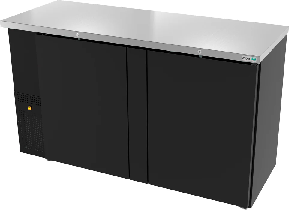 Asber ABBC-24-60-HC Refrigerador Contrabarra Vinil Negro 2 Puertas 15.3 Pies