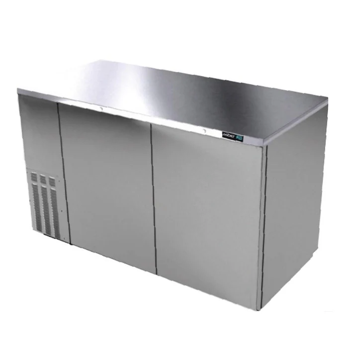 Asber ABBC-68-S-HC Refrigerador Contrabarra Acero Inox 2 Puertas s 23.3 Pies