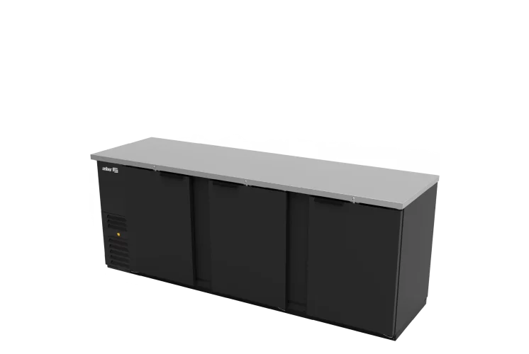 Asber ABBC-94-HC Refrigerador Contrabarra Vinil Negro 3 Puertas 34.4 Pies