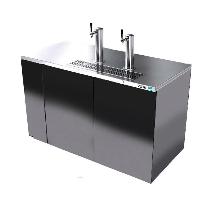 Asber ADDC-68-S-HC Dispensador Refrigerado de Cerveza Acero Inox 3 Barriles (1/2) 2 Puertas