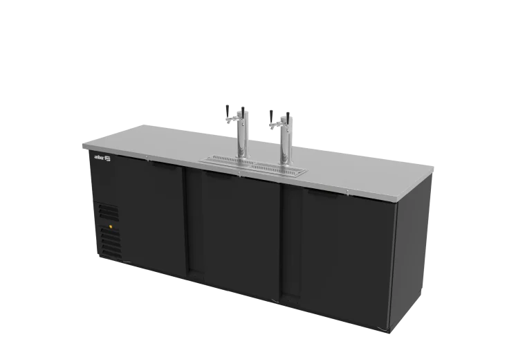Asber ADDC-94-HC Dispensador Refrigerado de Cerveza Vinil Negro 5 Barriles (1/2) 3 Puertas
