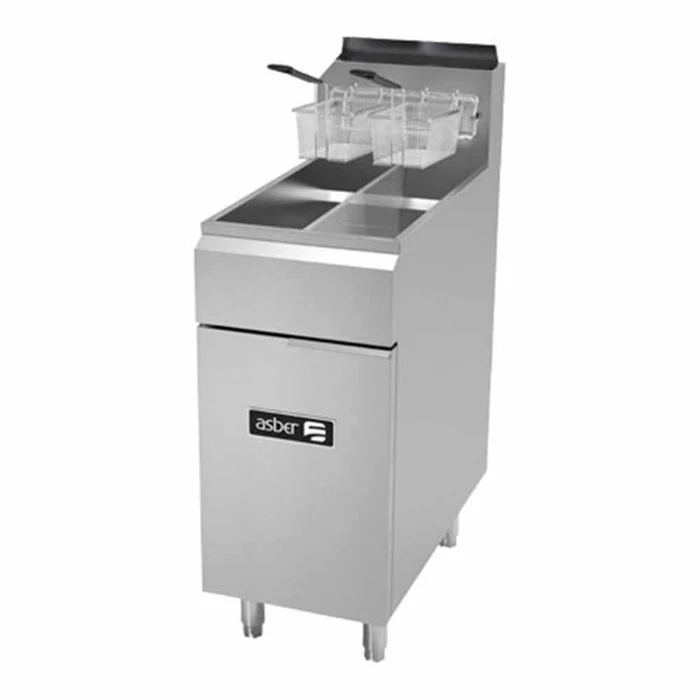 Asber AEF-2525-S-NG – Freidora Gas 2 Tinas 25+25 Lbs – Restaurant Line