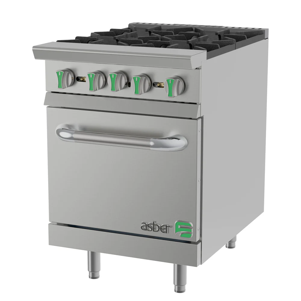 Asber AER-4-24-EM-LPG – Estufa Gas 4 Quemadores + Horno – Emerald Line