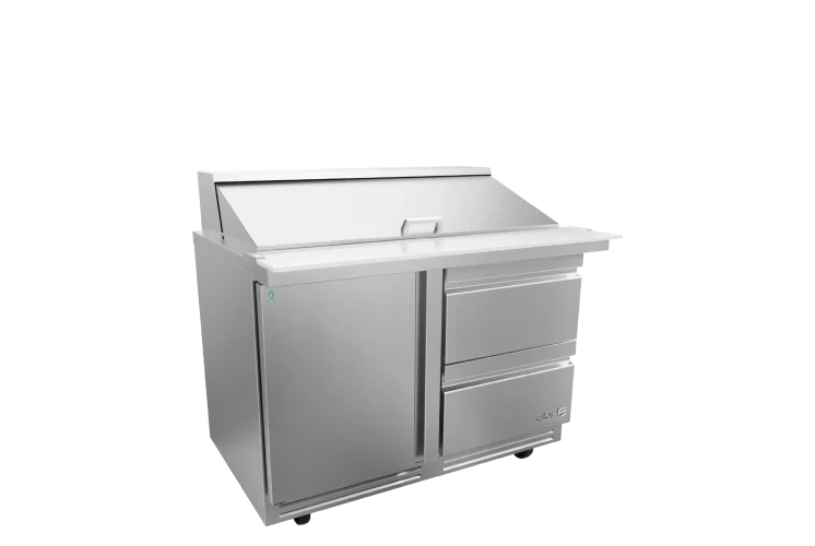 Asber APTM-48-18-D2-P-HC Mesa Refrigerada Para Preparación 2 Puertas Acero Inox 13.3 Pies
