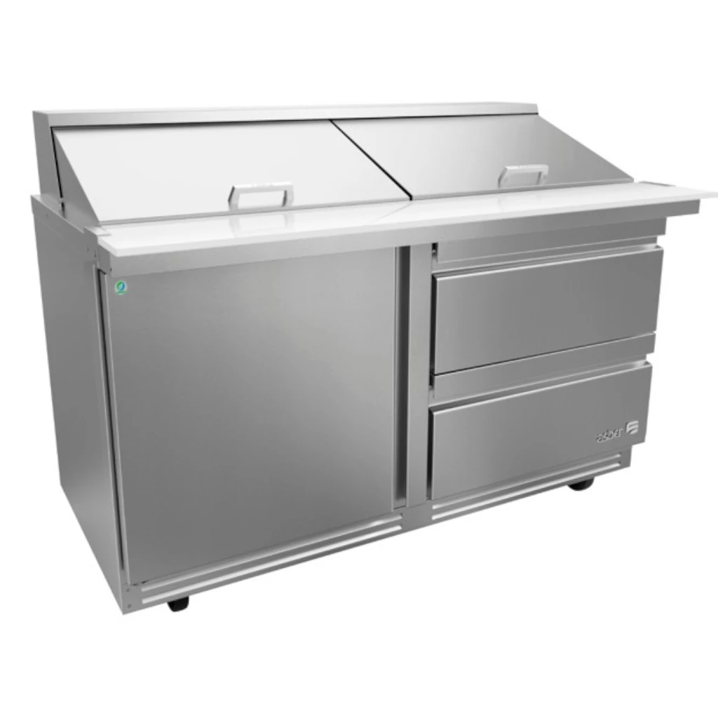 Asber APTM-60-24-D2-P-HC Mesa Refrigerada Para Preparación 2 Puertas Acero Inox 16.8 Pies