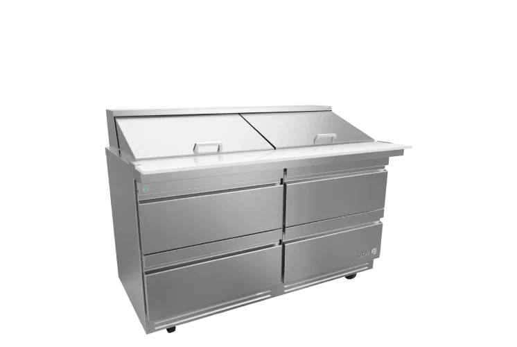 Asber APTM-60-24-D4-P-HC Mesa Refrigerada Para Preparación 2 Puertas Acero Inox 16.8 Pies