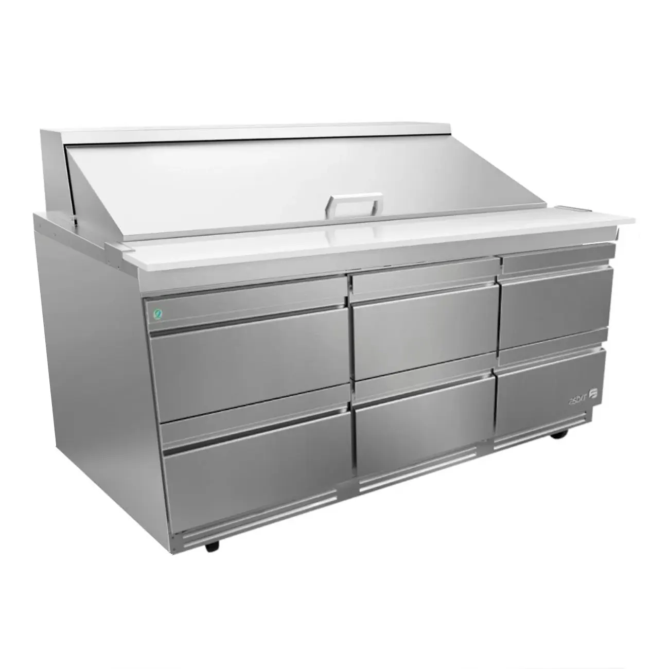 Asber APTM-72-30-D6-P-HC Mesa Refrigerada Para Preparación 3 Puertas Acero Inox 20.6 Pies