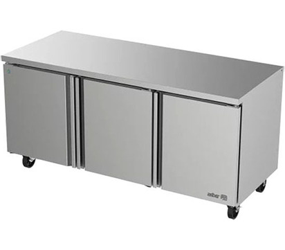 Asber APTM-72-30-P-HC Mesa Refrigerada Para Preparación 3 Puertas Acero Inox 20.6 Pies