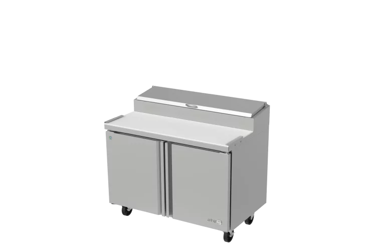 Asber APTP-48-HC Mesa Refrigerada Para Preparación Pizza 2 Puertas Acero Inox 13.3 Pies