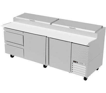 Asber APTP-93-D2-P-HC Mesa Refrigerada De Preparacion De Pizza 12 Insertos 2 Cajones 2 Puertas Premium Line