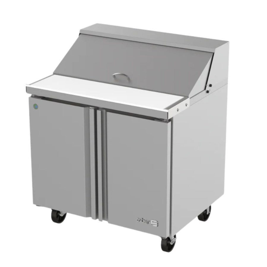 Asber APTS-36-10-P-HC Mesa Refrigerada Para Preparación Ensaladas 2 Puertas Acero Inox 9.2 Pies