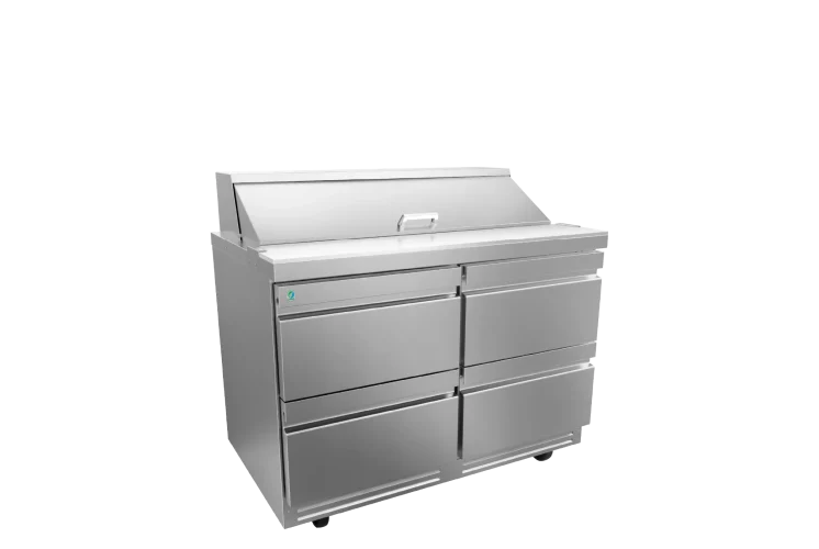 Asber APTS-48-12-D4-P-HC Mesa Refrigerada Para Preparación Ensaladas Premium 4 Cajones Acero 16.7 Pies