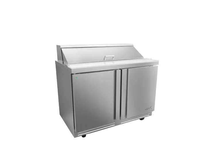 Asber APTS-48-12-P-HC Mesa Refrigerada Para Preparación Ensaladas 2 Puertas Acero Inox 13.3 Pies