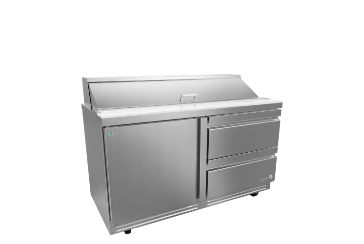 Asber APTS-60-16-D2-P-HC Mesa Refrigerada Para Preparación Ensaladas Premium 1 Puerta 2 Cajones Acero Inox 20.6 Pies