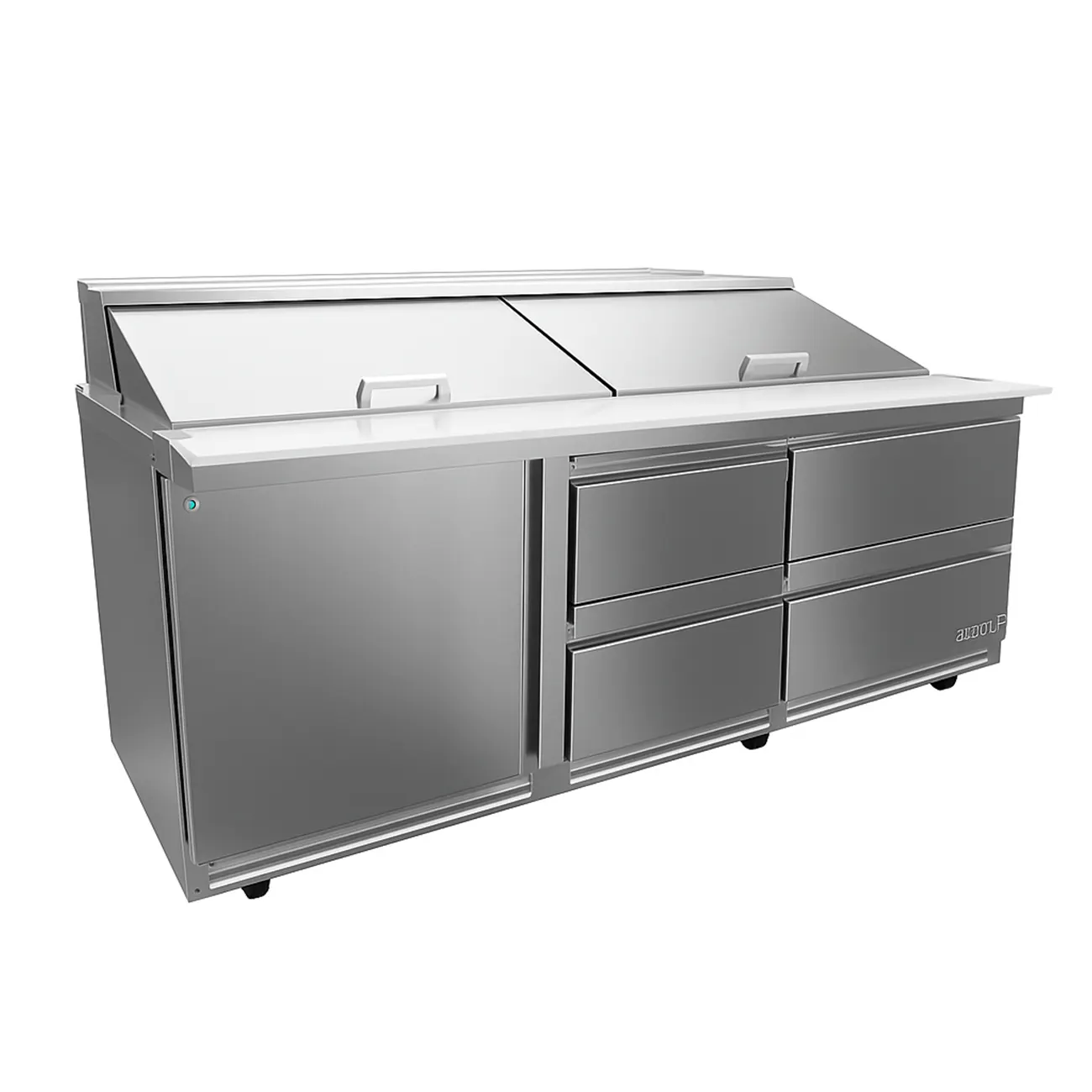 Asber APTS-72-18-D4-P-HC Mesa Refrigerada Para Preparación Ensaladas Premium 3 Puertas s Acero Inox 25.4 Pies