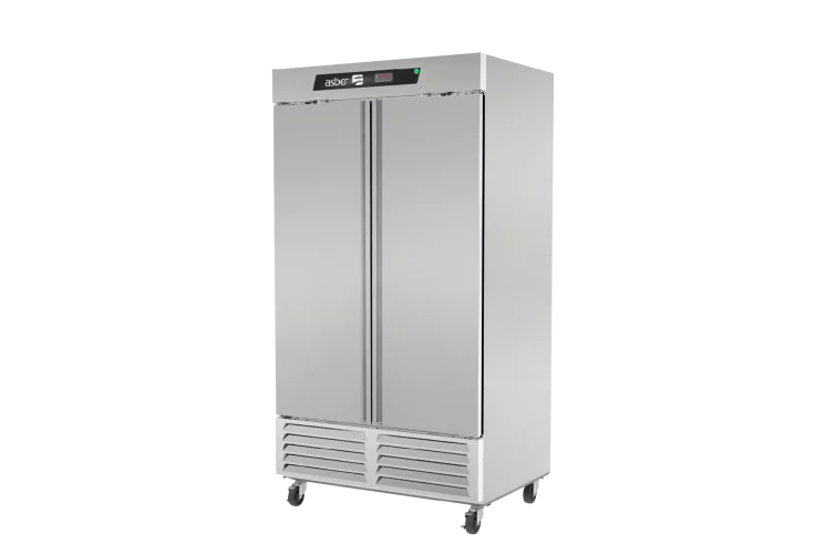 Asber ARF-37-HC Congelador Vertical 2 Puertas Acero Inox 37 Pies
