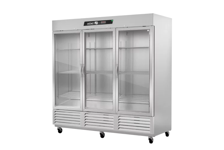 Asber ARR-72-G-H-HC Refrigerador Vertical 3 Puertas Cristal 72 Pies