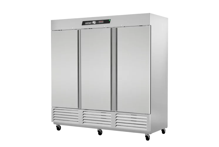 Asber ARR-72-H-HC Refrigerador Vertical 3 Puertas Acero Inox 72 Pies