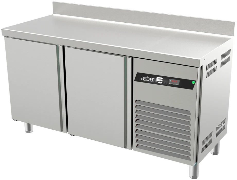 Asber ASTR-60-HC Mesas de Trabajo Refrigerada 2 Puertas Acero Inox 9 Pies