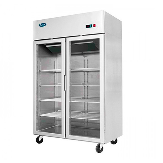 Atosa MCF8602GR Congelador Acero Inox 2 Puertas Cristal