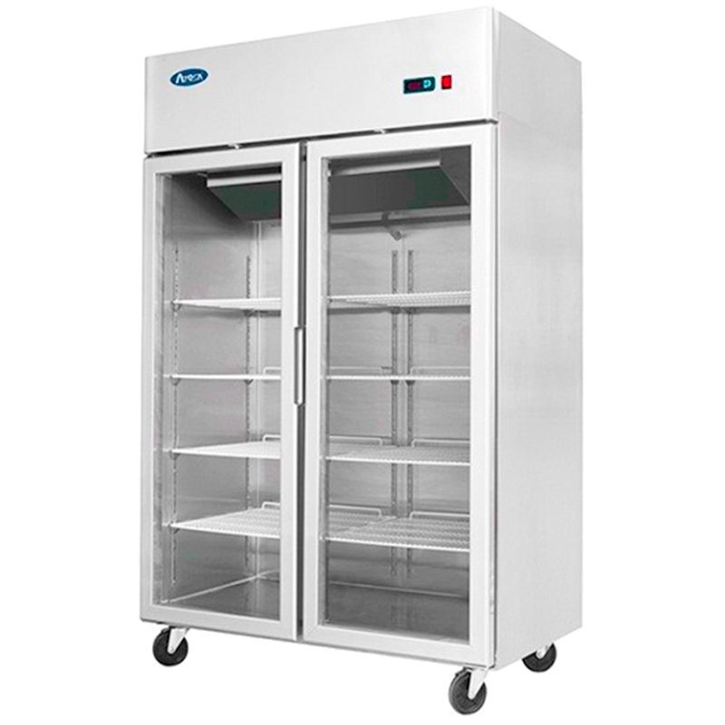 Atosa MCF8605GR Refrigerador Acero Inox 2 Puertas Cristal