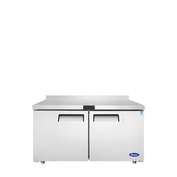 Atosa MGF8410GR Mesa Refrigerada Con Protector De Salpicador 2 Puertas Solidas 60"