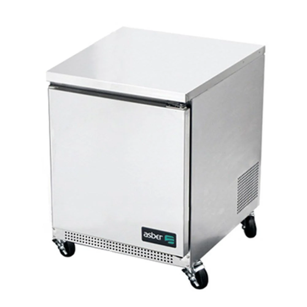 Asber AUTF-27-HC Mesa Congelador Bajo Barra 1 Puerta Acero Inox 6.9 Pies