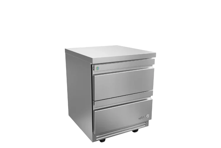 Asber AUTR-27-D2-P-HC Mesa Refrigerada Bajo Mostrador Premium 2 Cajones Acero Inox 9.5 Pies