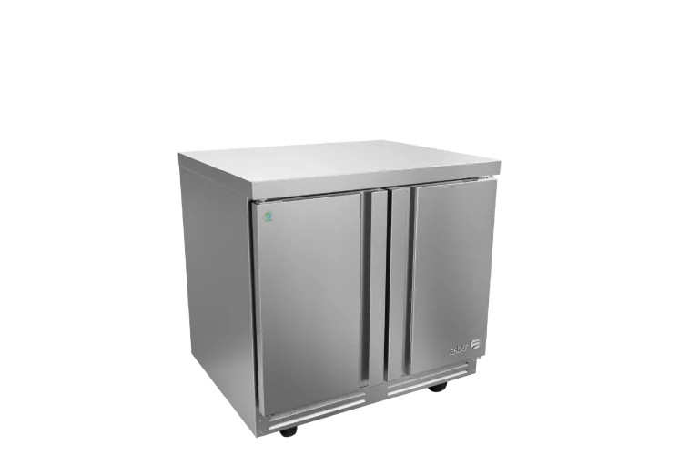 Asber AUTR-36-P-HC Mesa Refrigerada Bajo Mostrador 2 Puertas Solidas Premium Line