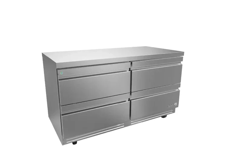 Asber AUTR-60-D4-P-HC Mesa Refrigerada Bajo Mostrador Premium 4 Cajones Acero Inox 20.6 Pies