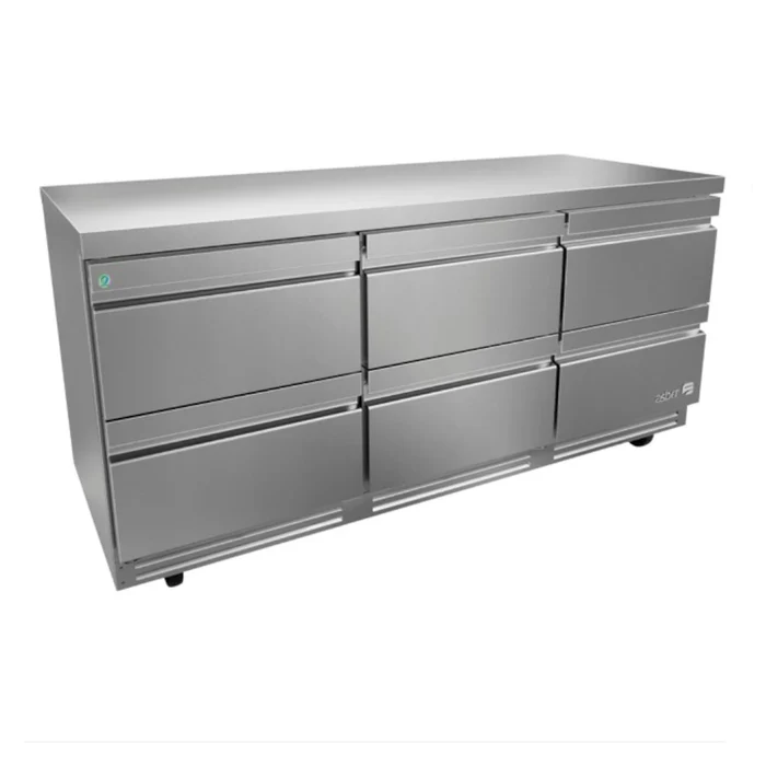 Asber AUTR-72-D6-P-HC Mesa Refrigerada Bajo Mostrador 6 Cajones Premium Line