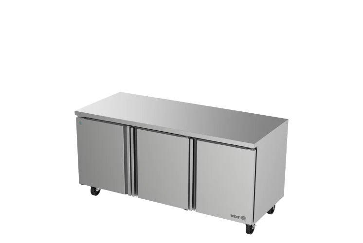 Asber AUTR-72-HC Mesa Refrigerada Bajo Mostrador 3 Puertas s Acero Inox 20.6 Pies
