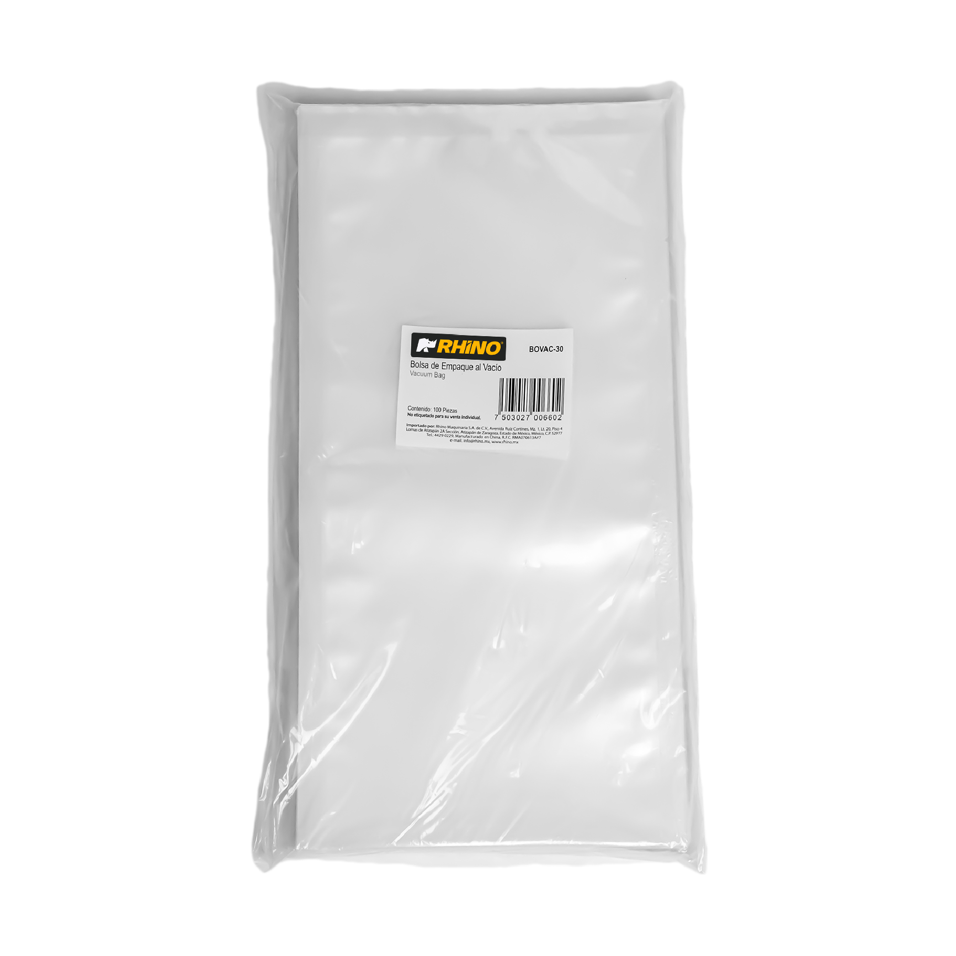 Rhino BOVAC-30 Bolsa para Empacado al Vacío 15 x 30 cm