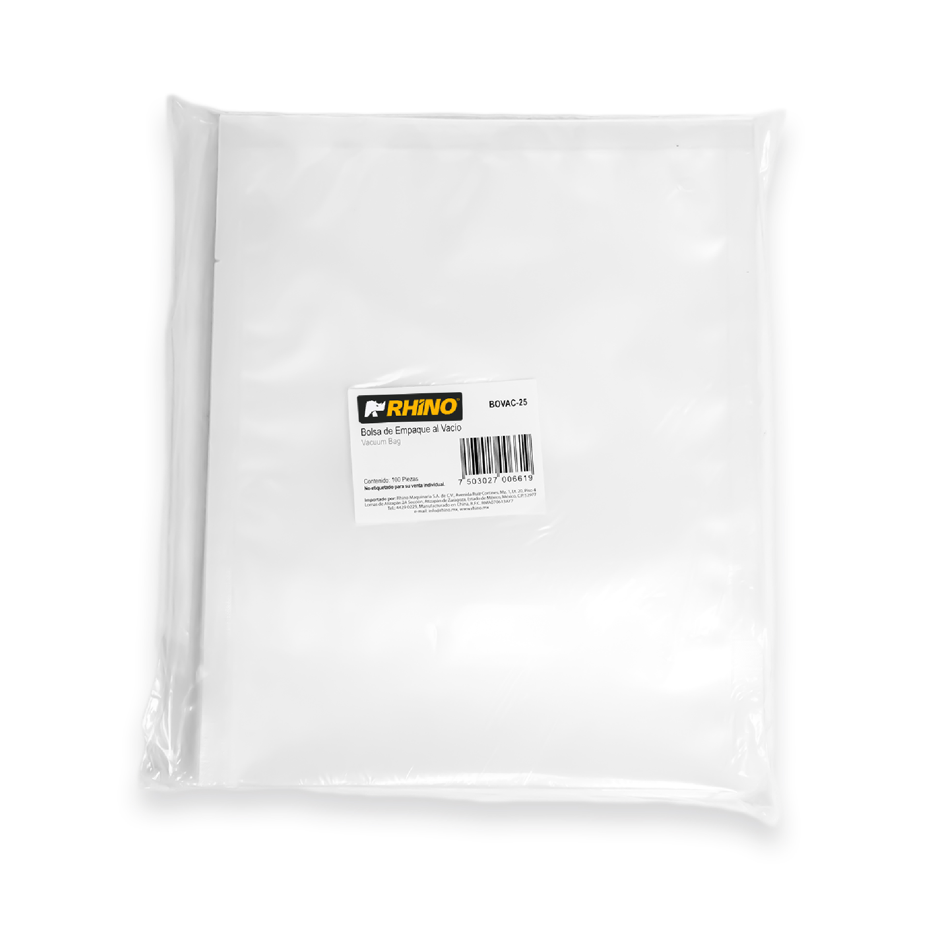 Rhino BOVAC-25 Bolsa para Empacado al Vacío 20 x 25 cm