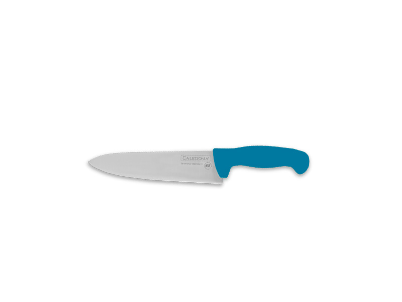 Rhino CALEDONIA CACHE-8AZ Cuchillo Chef 8”, filo profesional, mango ergonómico, color azul.