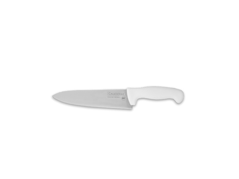 Rhino CALEDONIA CACHE-8B Cuchillo Chef 8”, filo profesional, mango ergonómico, color blanco.