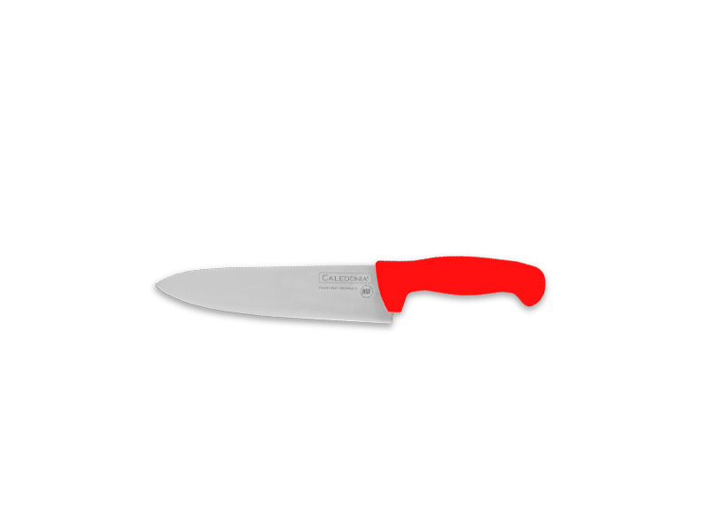 Rhino CALEDONIA CACHE-8R Cuchillo Chef 8”, filo profesional, mango ergonómico, color rojo