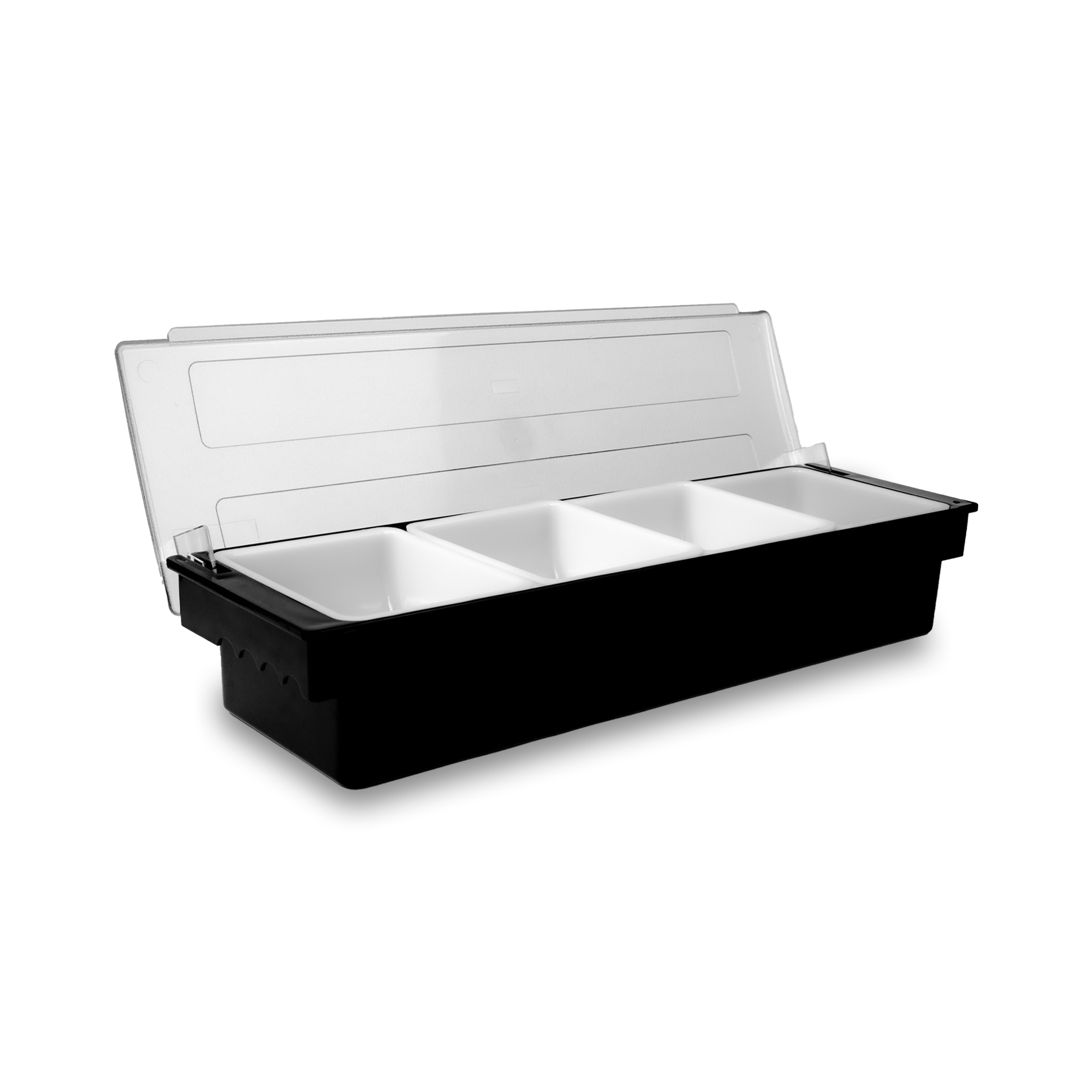 Rhino CALEDONIA CACO-4 Caja para condimentos con 4 compartimientos, color negro, 50 x 15 cm.