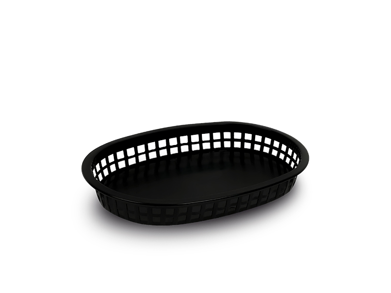 Rhino CALEDONIA CAMOB-N Canasta de plástico para centro de mesa, oblonga color negro.