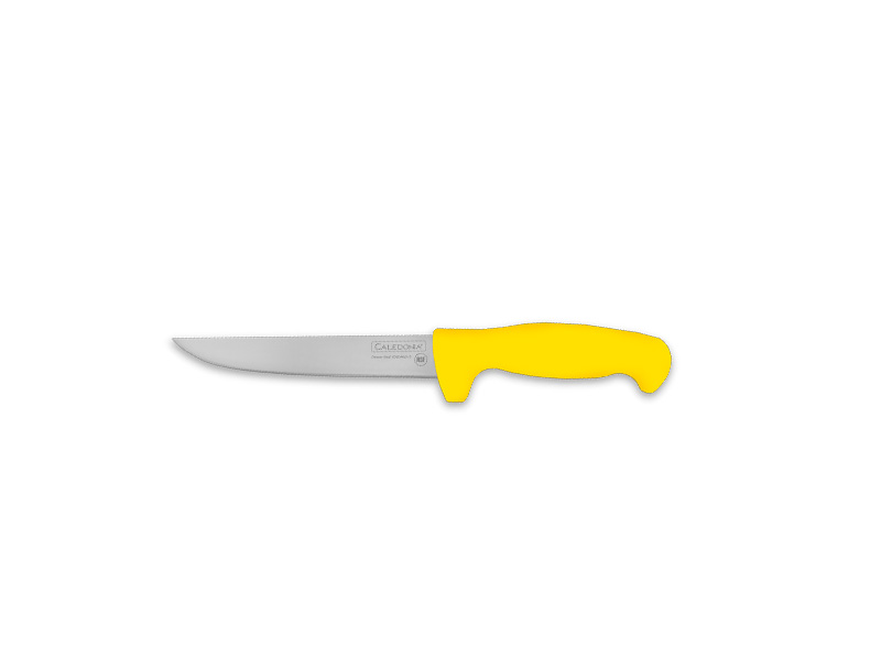 Rhino CALEDONIA CADER-6A Cuchillo deshuesador recto 6”, filo profesional, mango ergonómico,
color amarillo.