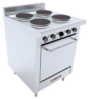 Coriat EC-4-HM-E MÁSTER Estufa Eléctrica 4 Platos 2600W C/U, Horno Resistencia 3950W, 220V, Control De Temperatura Independiente