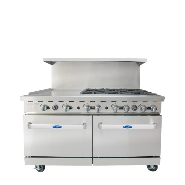 COOK RITE AGR-24G6B Estufa 6 Quemadores Plancha 24" Izquierda con Horno