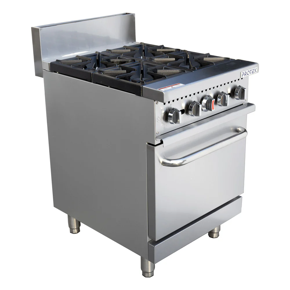 Protek EHGP-4Q Estufa con Horno a Gas Acero Inoxidable 4Q