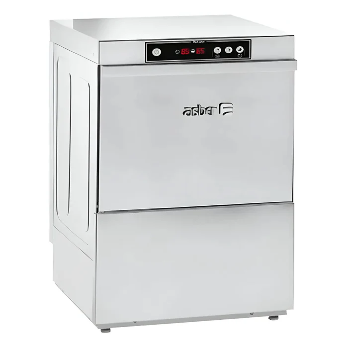 Asber GT-510 B W DD F SA Lavavajilla Apertura Frontal 3 Ciclos Lavado, Incluye filtro, Bomba Vaciado, Bomba Enjuague, Dosificador de Abrillantador y Detergente, 3N+T 220V