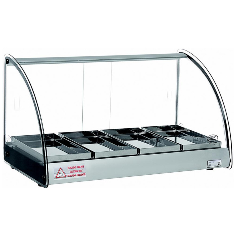 Kreppsland ACL-584 Vitrina Caliente un nivel 4 Bandejas incluidas con Iluminacion LED