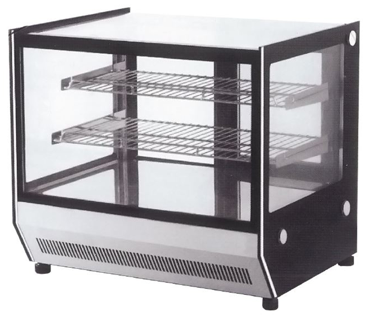 Kreppsland GN-660RT Vitrina Refrigerada Vidrio Recto sobre Mostrador 660 mm de 3 Niveles