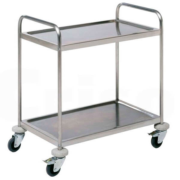 Kreppsland X-10 Carro de Servicio de 2 Niveles y Ruedas en Acero Inoxidable
